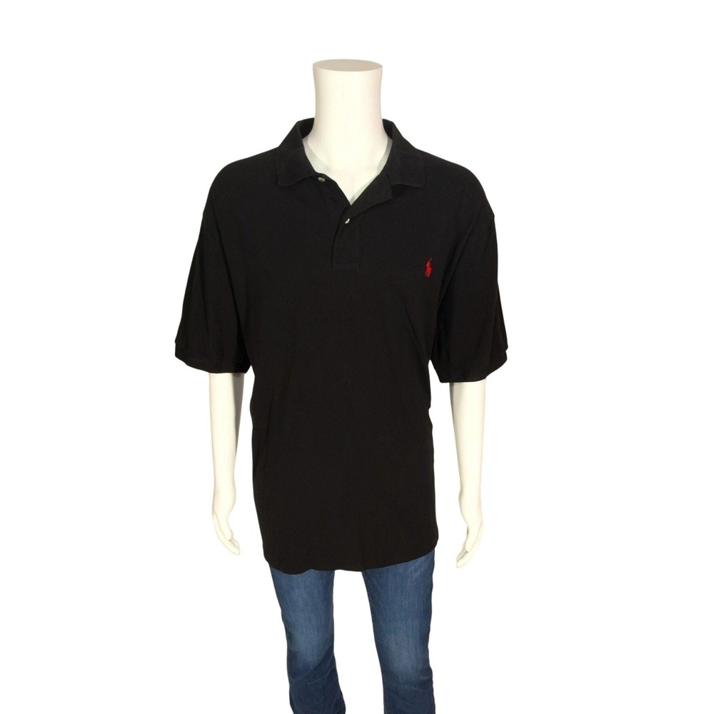 Polo Ralph Lauren Polo Shirt Mens 3XB Black Excellent Short Sleeve Pony Logo